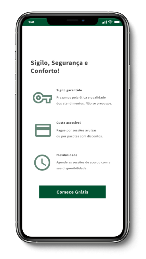 Mobile phone showing the Fala Aí landing page.